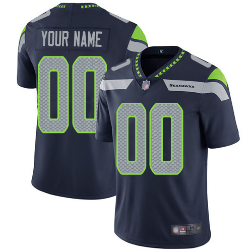 Limited Navy Blue Men Home Jersey NFL Customized Football Seattle Seahawks Vapor Untouchable